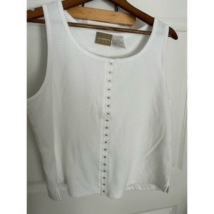 Lizwear eye hook white tank size Xl